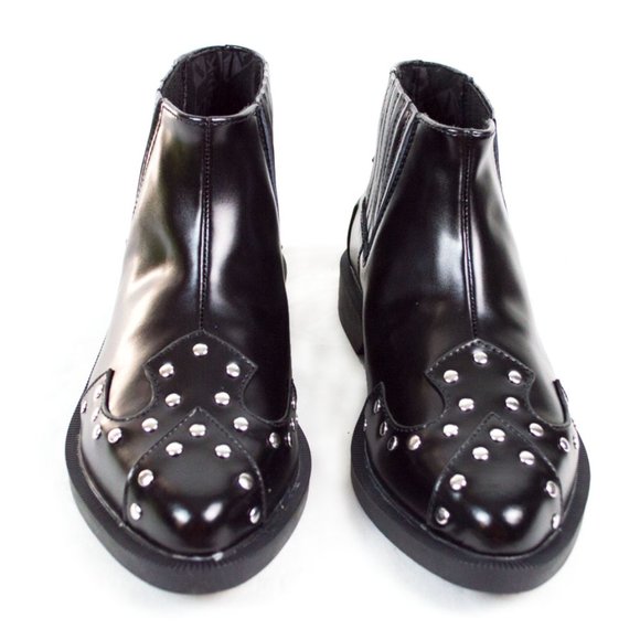 TUK Black Studded Jam Bootie Shoe - Picture 8 of 12